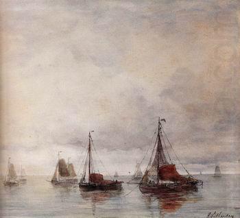 Seascape, boats, ships and warships. 89, unknow artist